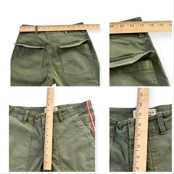 Nili‎ Lotan Jenna Pant With Side Tape, Camo Green with red tape, Size 0